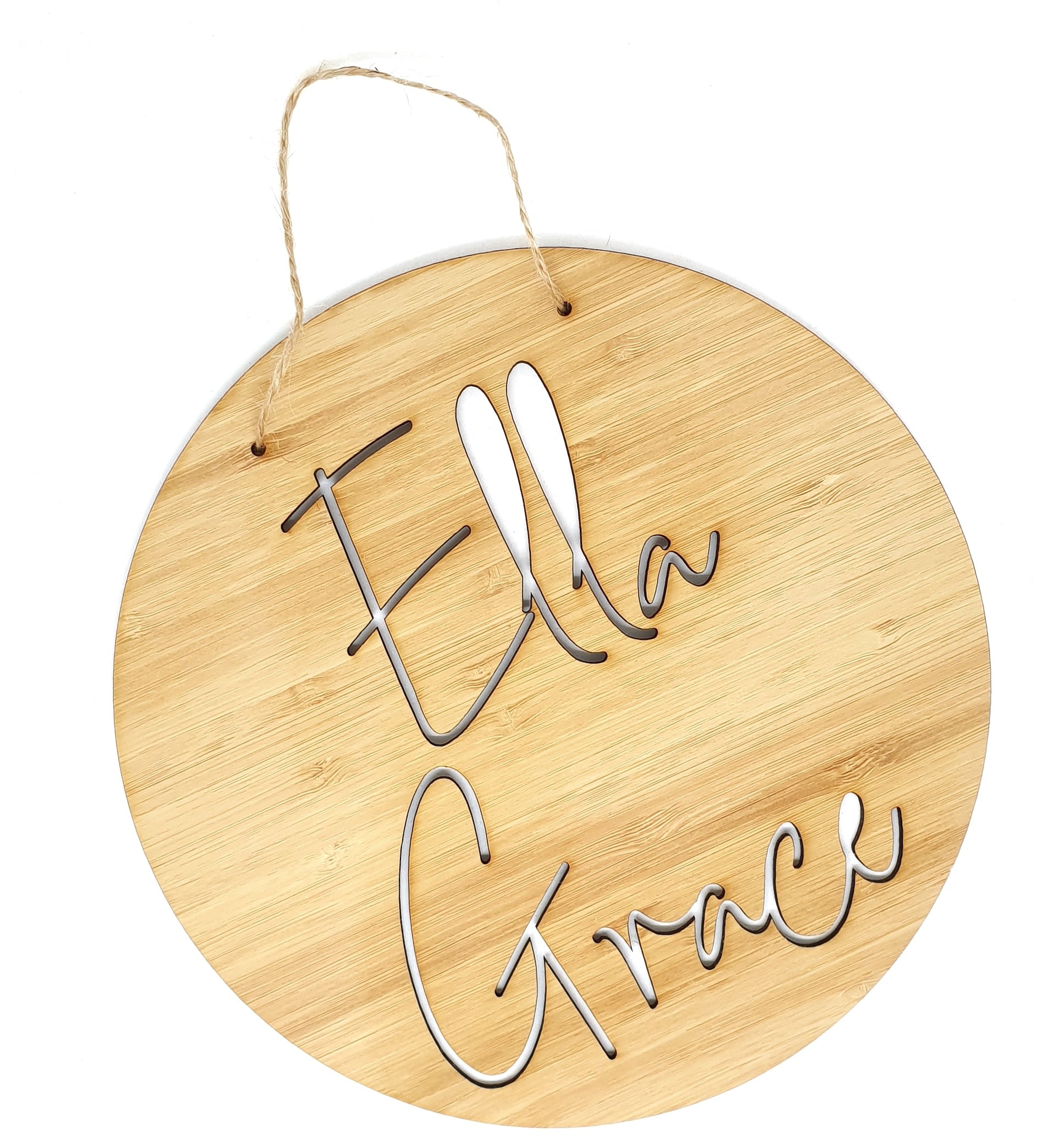 Round Wooden Cut Out Name Plaques