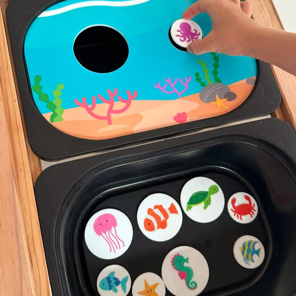 Under The Sea - Size Sorting & Conversation - insert for Trofast Flisat or Kmart Table
