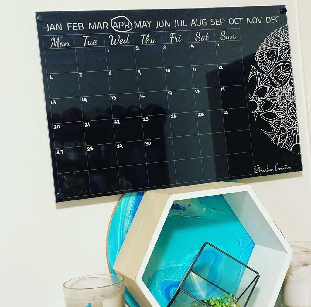 Black Luxe Wall Mounted Monthly Planners