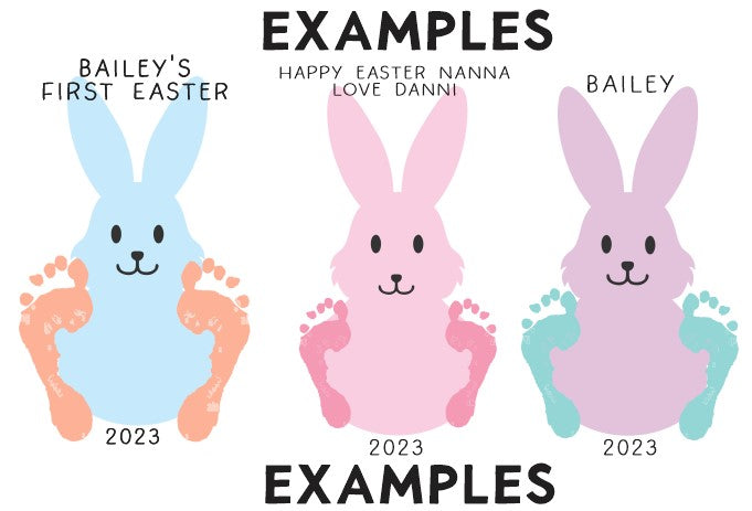 Easter Bunny Footprint Plaque