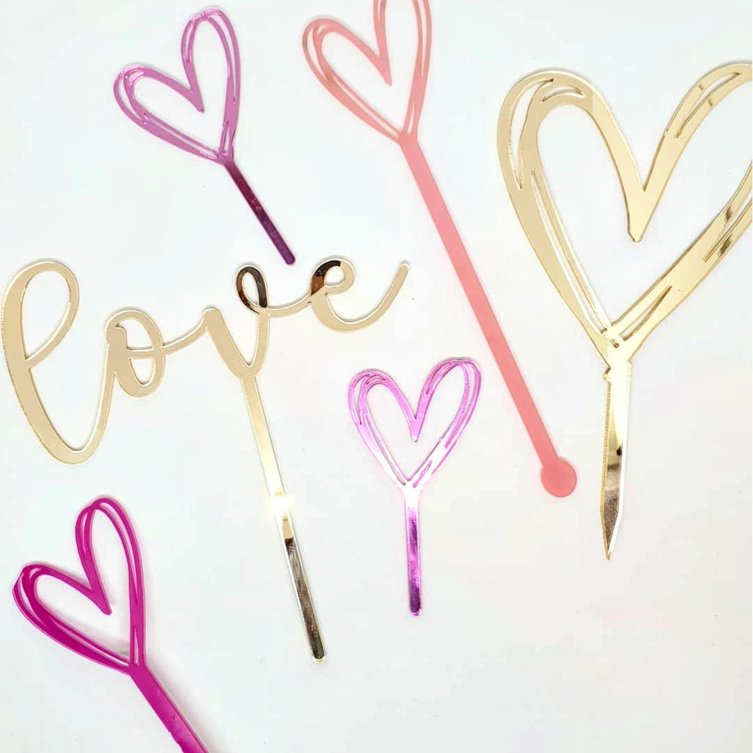 Scribble Heart Cake Topper