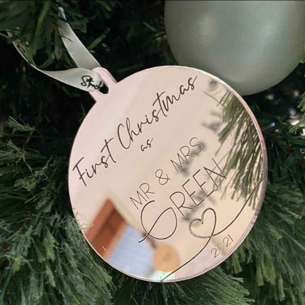 Personalised Christmas Bauble - Style #9 (First Christmas)