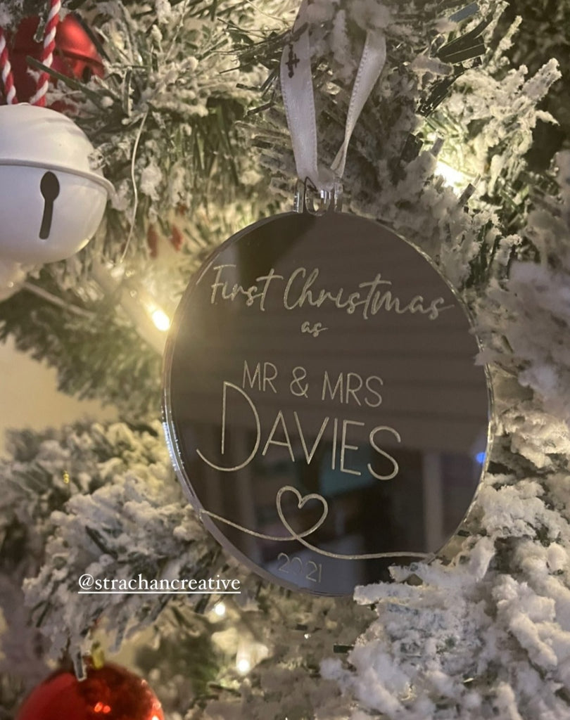 Personalised Christmas Bauble - Style #9 (First Christmas)