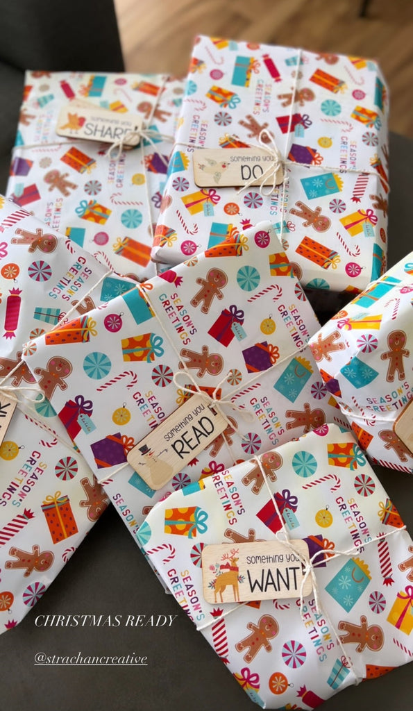 Want, Need, Wear, Read, Share, Do - Printed Gifting Tags