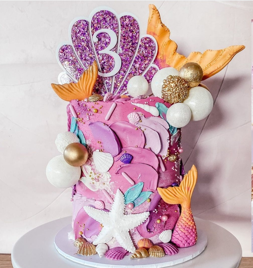 3 Layer Shell Cake Topper with Age