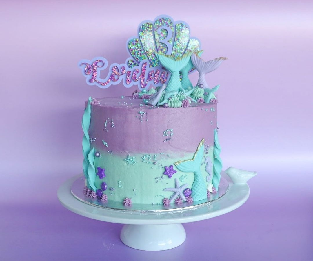 3 Layer Shell Cake Topper with Age