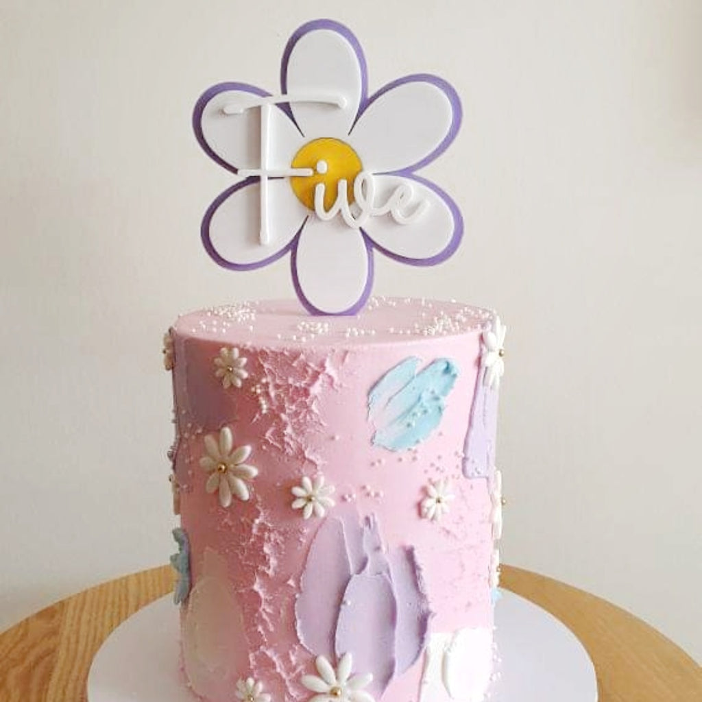 3 Layer Flower Cake Topper - Age