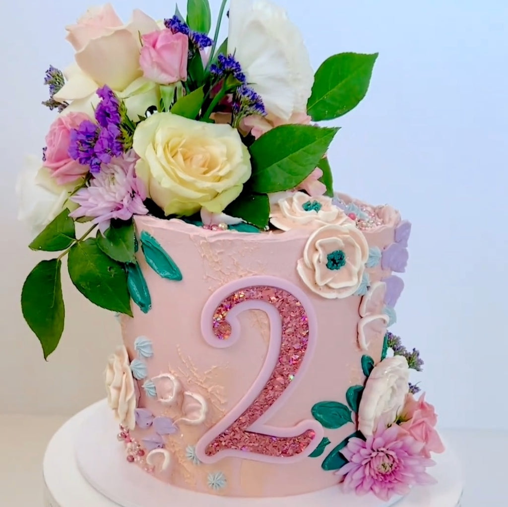 2 Layer Front of Cake Plaque - NUMBER ONLY