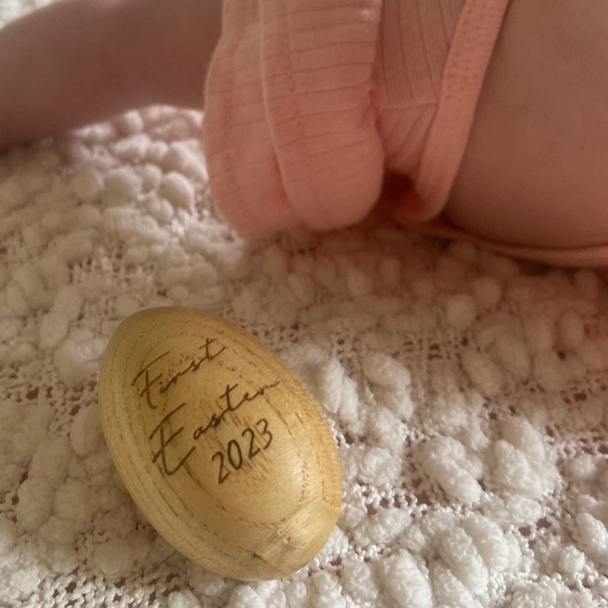 Wooden Shaker Easter Egg