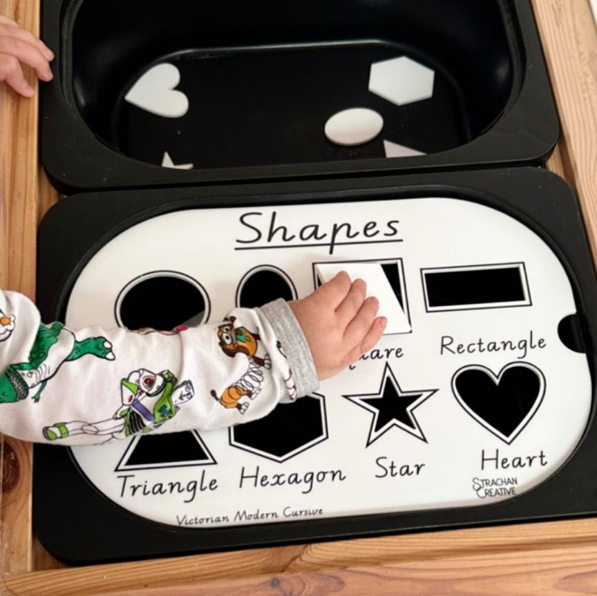 Shapes - Sorting & Tracing - insert for Trofast Flisat or Kmart Table