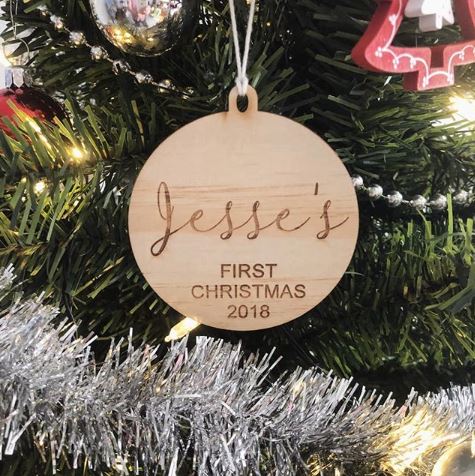 Personalised Christmas Bauble - Style #1 (First Christmas)