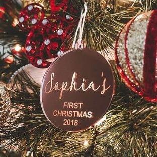 Personalised Christmas Bauble - Style #1 (First Christmas)