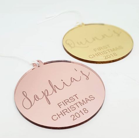 Personalised Christmas Bauble - Style #1 (First Christmas)