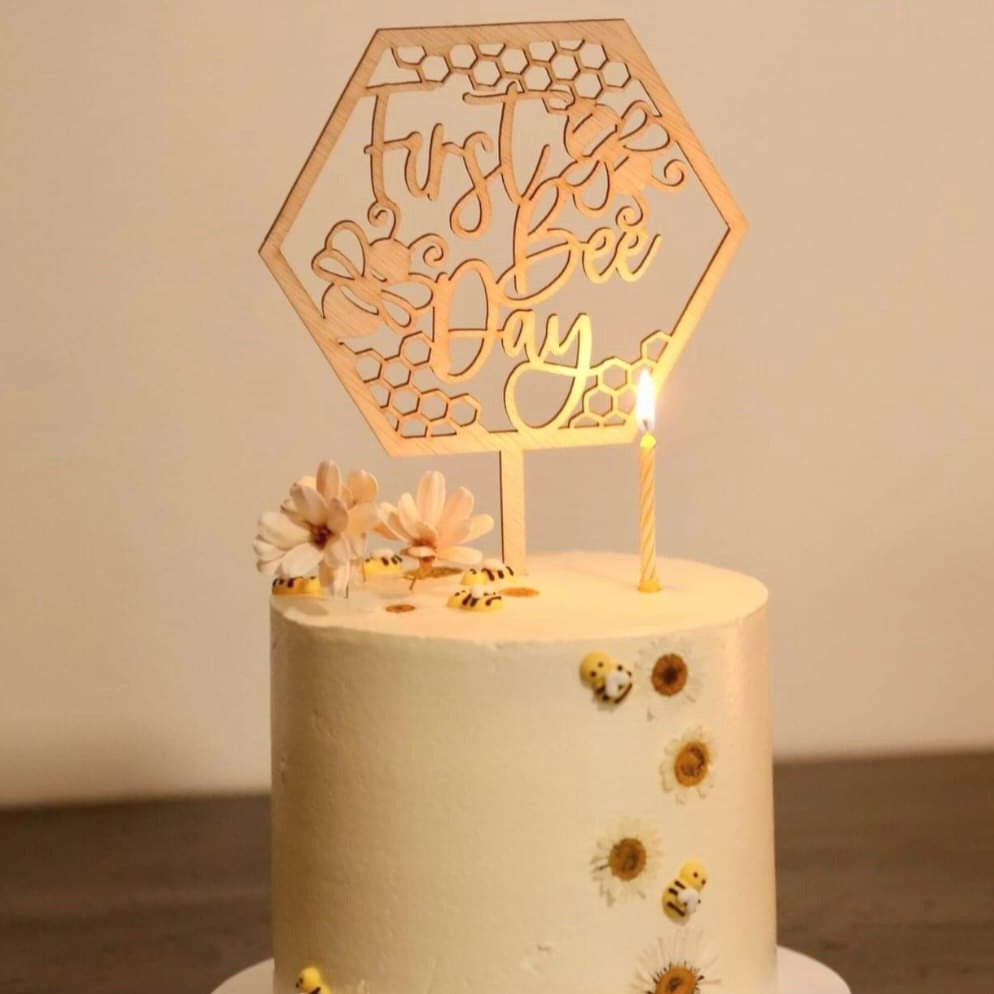 First Bee Day Cake Topper